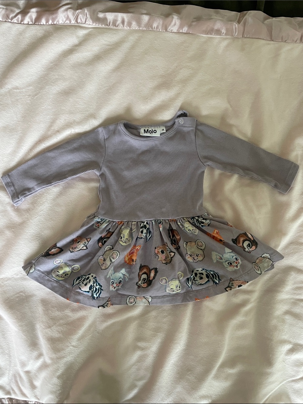 Molo Lilac and Multi Animal Print Long Sleeve Dress